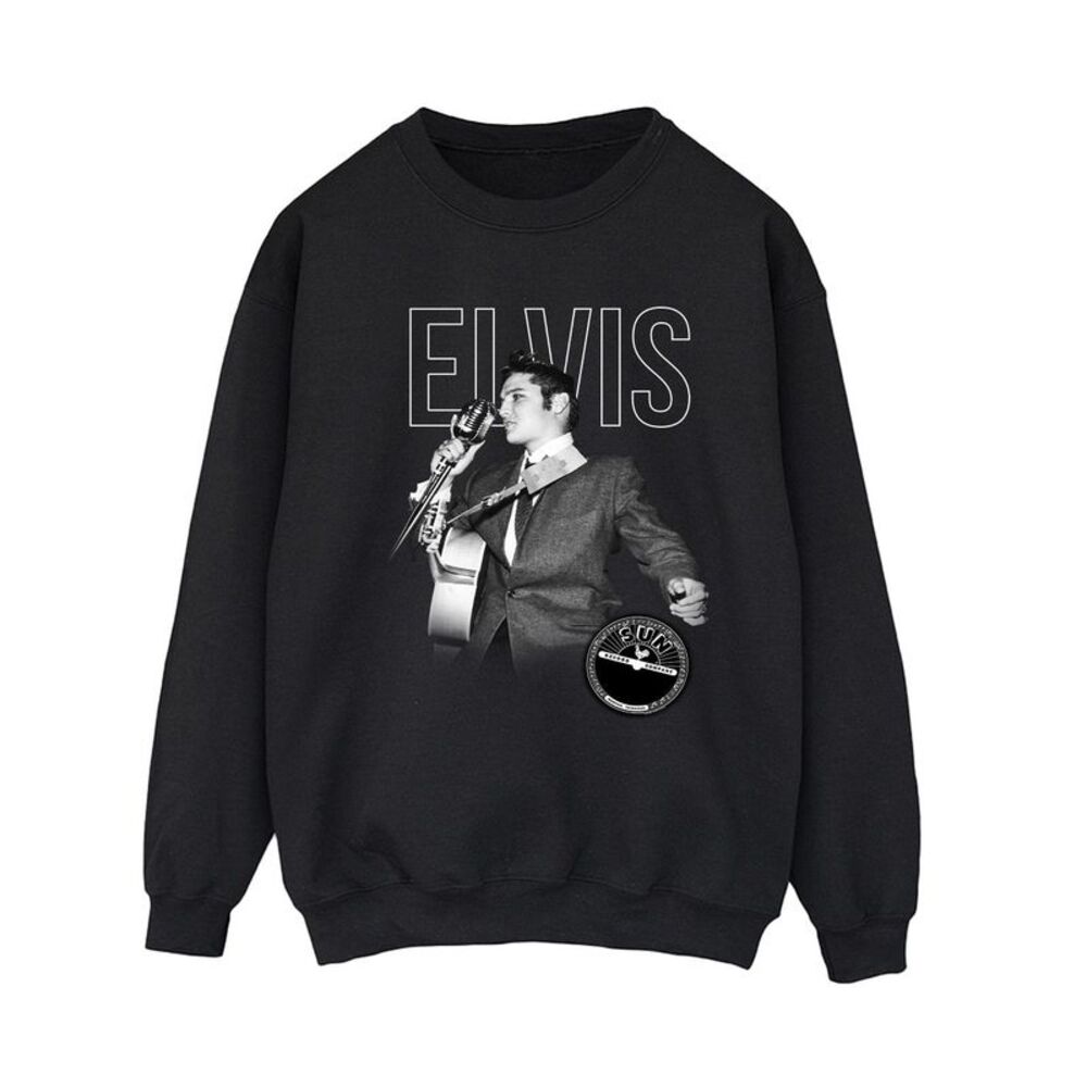 Elvis Womens/Ladies Logo Portrait Sweatshirt / Black